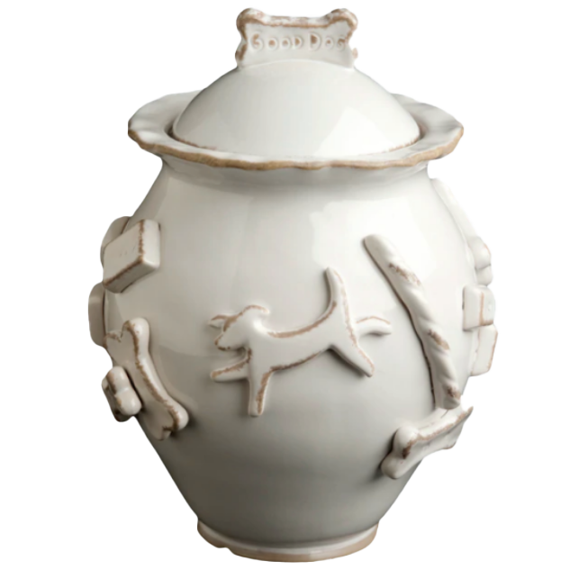 DOG-TREAT-JAR-CERAMIC-FRENCH-WHITE